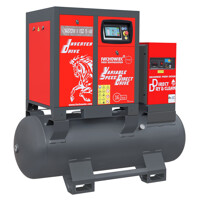 Šnekový kompresor  ARROW II VSD 15 kW/500 710-1100 l/min. 16 Bar sada na horiz...